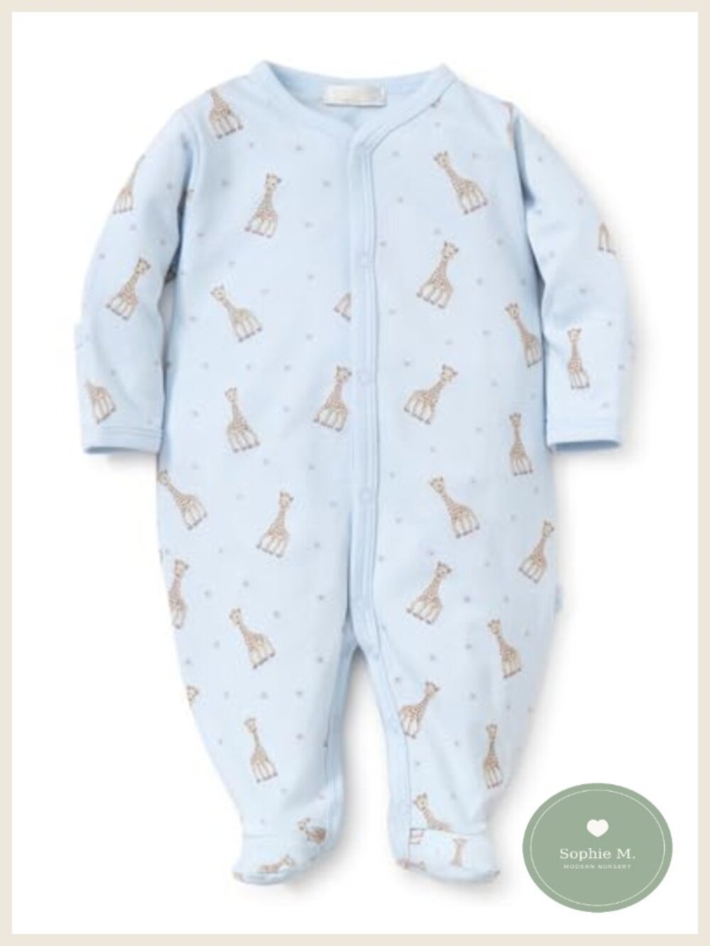 Pima Cotton Snap Front Footie Pajamas Sophie Giraffe Print